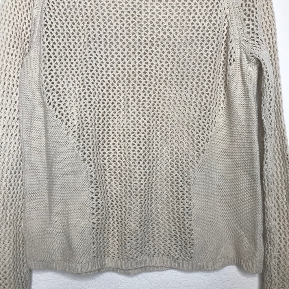 Silence + Noise Cream Open Weave Sweater Small - image 7